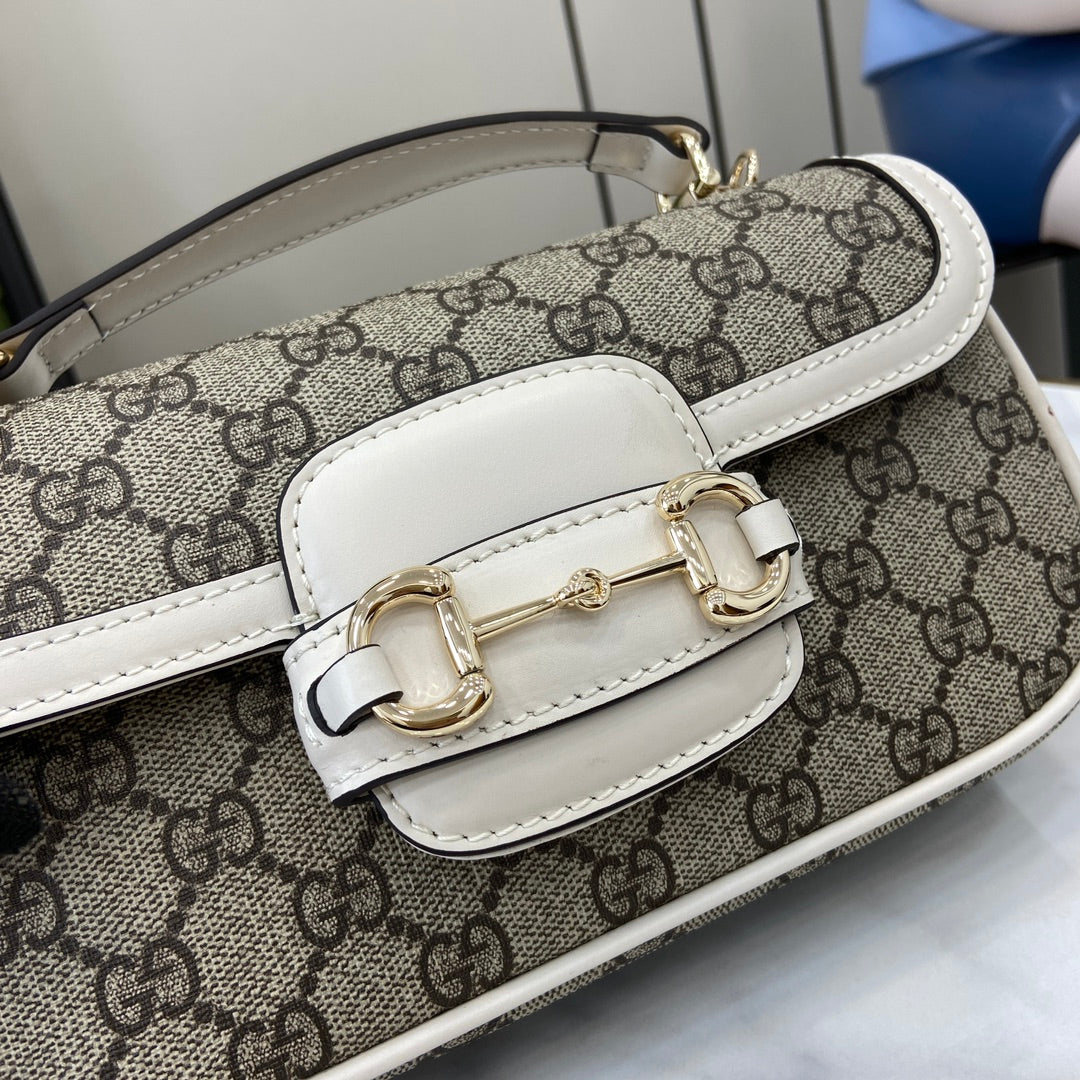 Gucci Horsebit 1955 Soft small top handle bag 815206 in beige gg