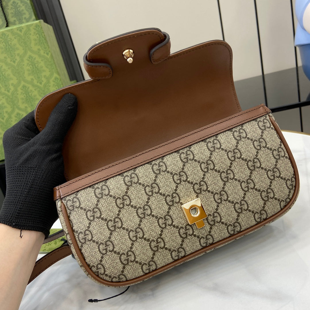 Gucci Horsebit 1955 Soft small top handle bag 815206 in brown gg