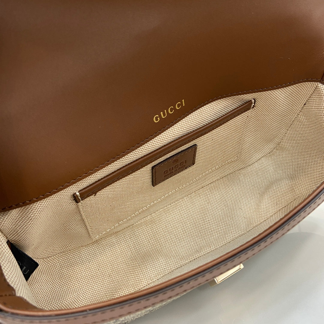 Gucci Horsebit 1955 Soft small top handle bag 815206 in brown gg