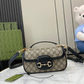 Gucci Horsebit 1955 Soft small top handle bag 815206 in black gg