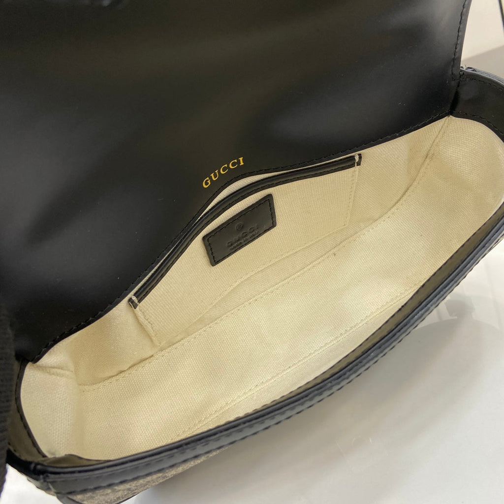 Gucci Horsebit 1955 Soft small top handle bag 815206 in black gg