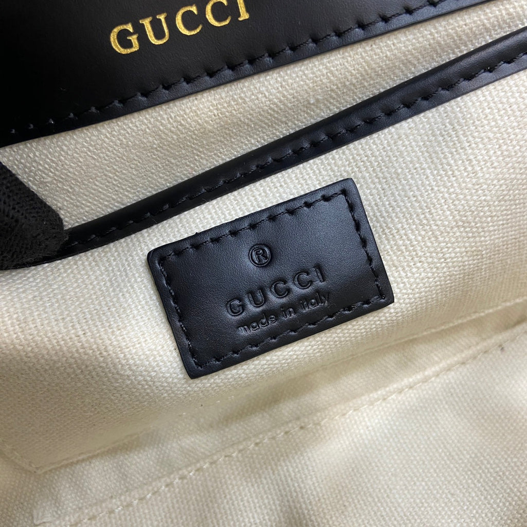 Gucci Horsebit 1955 Soft small top handle bag 815206 in black gg