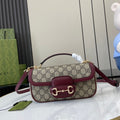 Gucci Horsebit 1955 Soft small top handle bag 815206 in wine red gg