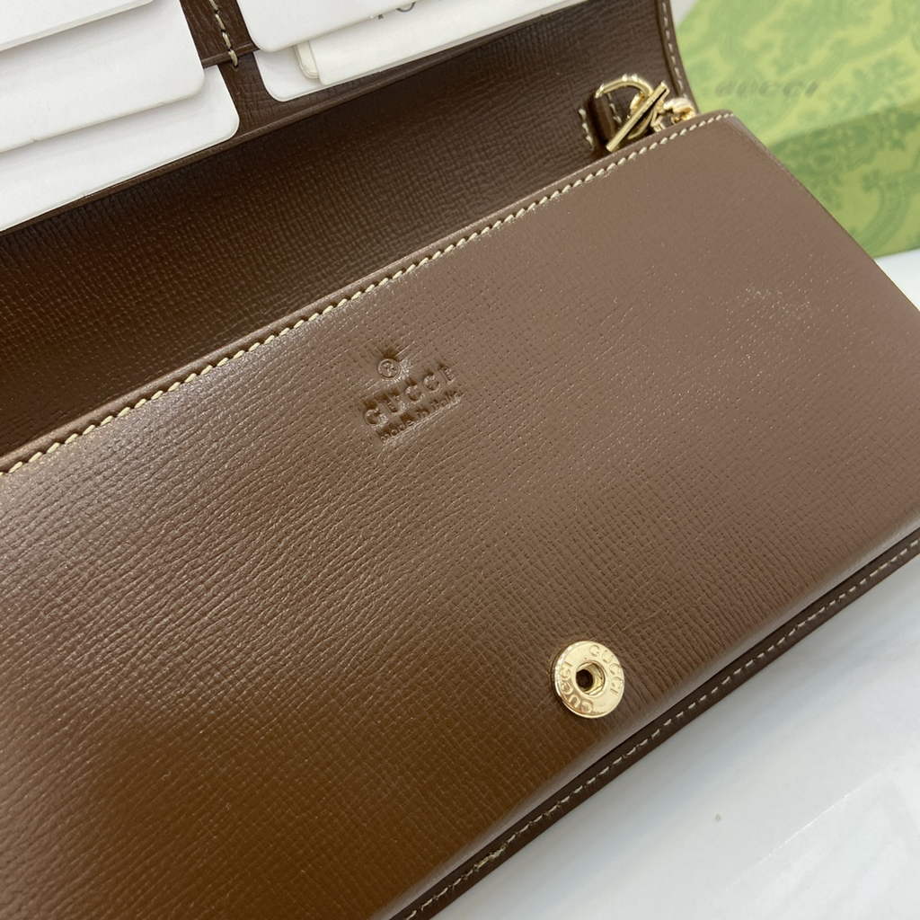 Gucci Horsebit 1955 wallet on chain, 621892 in GG brown Supreme