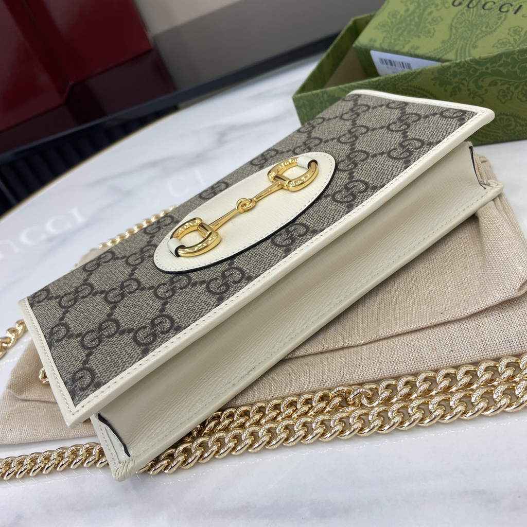 Gucci Horsebit 1955 wallet on chain, 621892 in GG beige Supreme