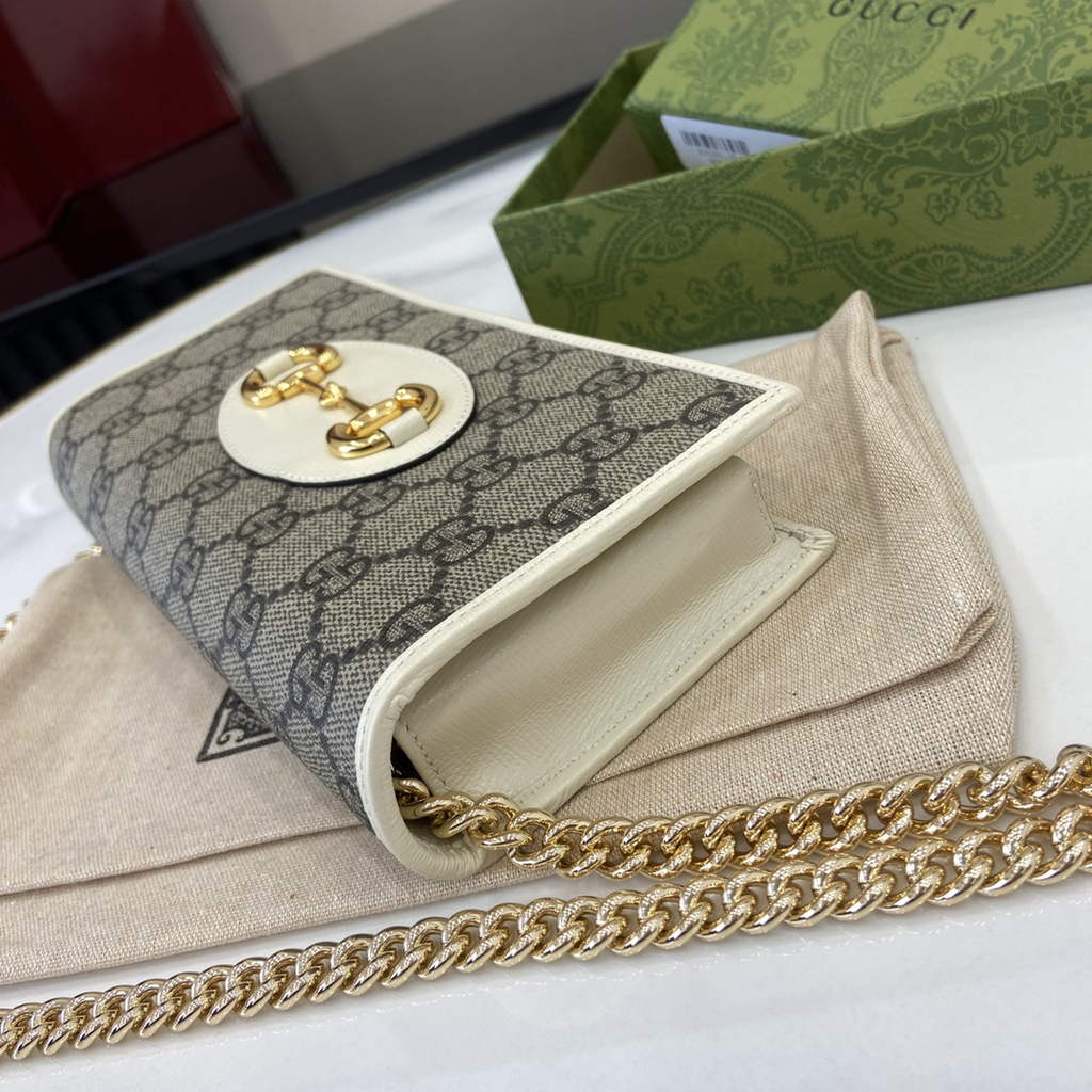 Gucci Horsebit 1955 wallet on chain, 621892 in GG beige Supreme