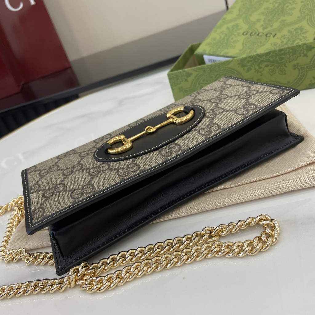 Gucci Horsebit 1955 wallet on chain, 621892 in GG black Supreme