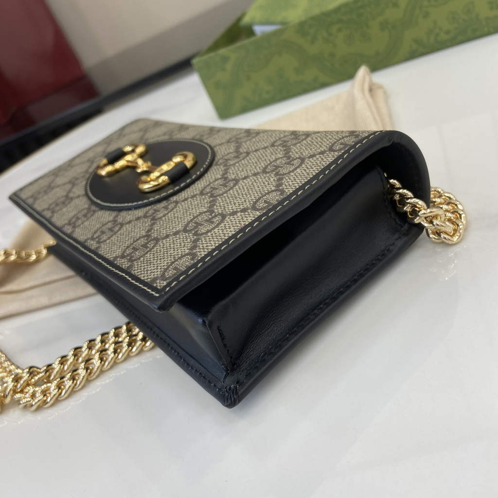 Gucci Horsebit 1955 wallet on chain, 621892 in GG black Supreme
