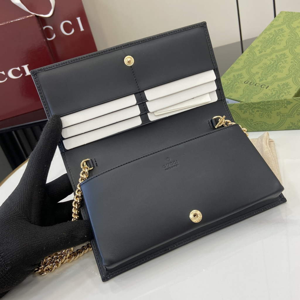 Gucci Horsebit 1955 wallet on chain, 621892 in GG black Supreme