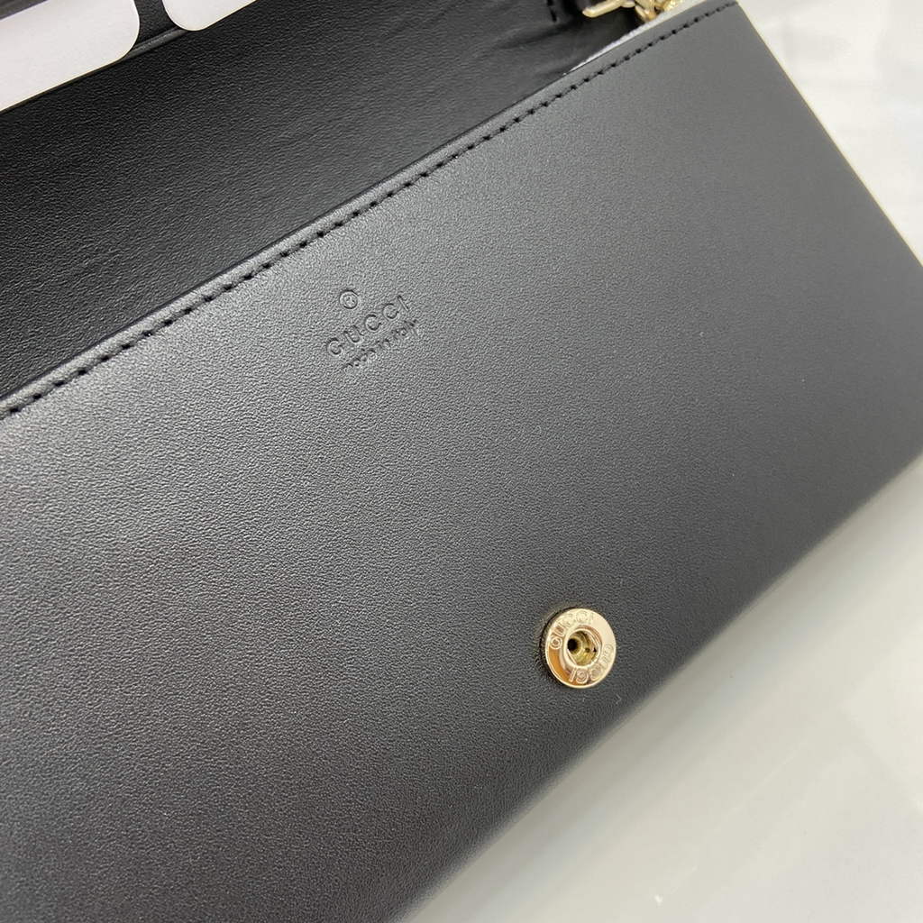Gucci Horsebit 1955 wallet on chain, 621892 in black leather