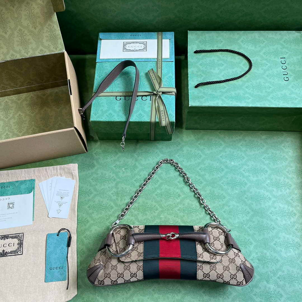 Gucci Horsebit Chain medium shoulder bag ‎764255 in Brown leather