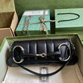 Gucci Horsebit Chain medium shoulder bag ‎764255 in Black leather