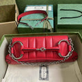 Gucci Horsebit Chain medium shoulder bag ‎764255 in Red leather