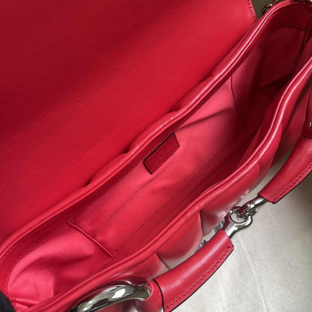 Gucci Horsebit Chain medium shoulder bag ‎764255 in Red leather