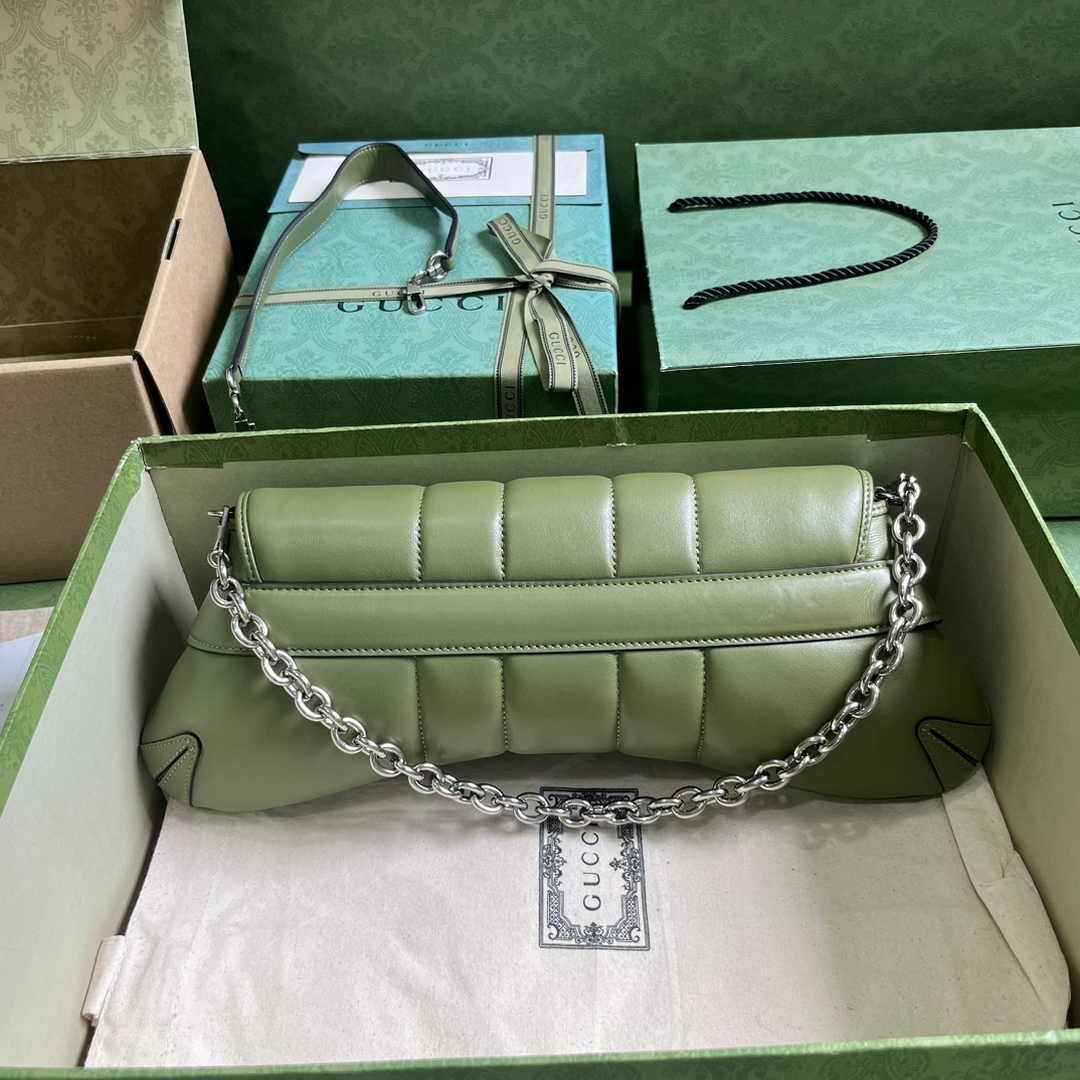 Gucci Horsebit Chain medium shoulder bag ‎764255 in Green leather