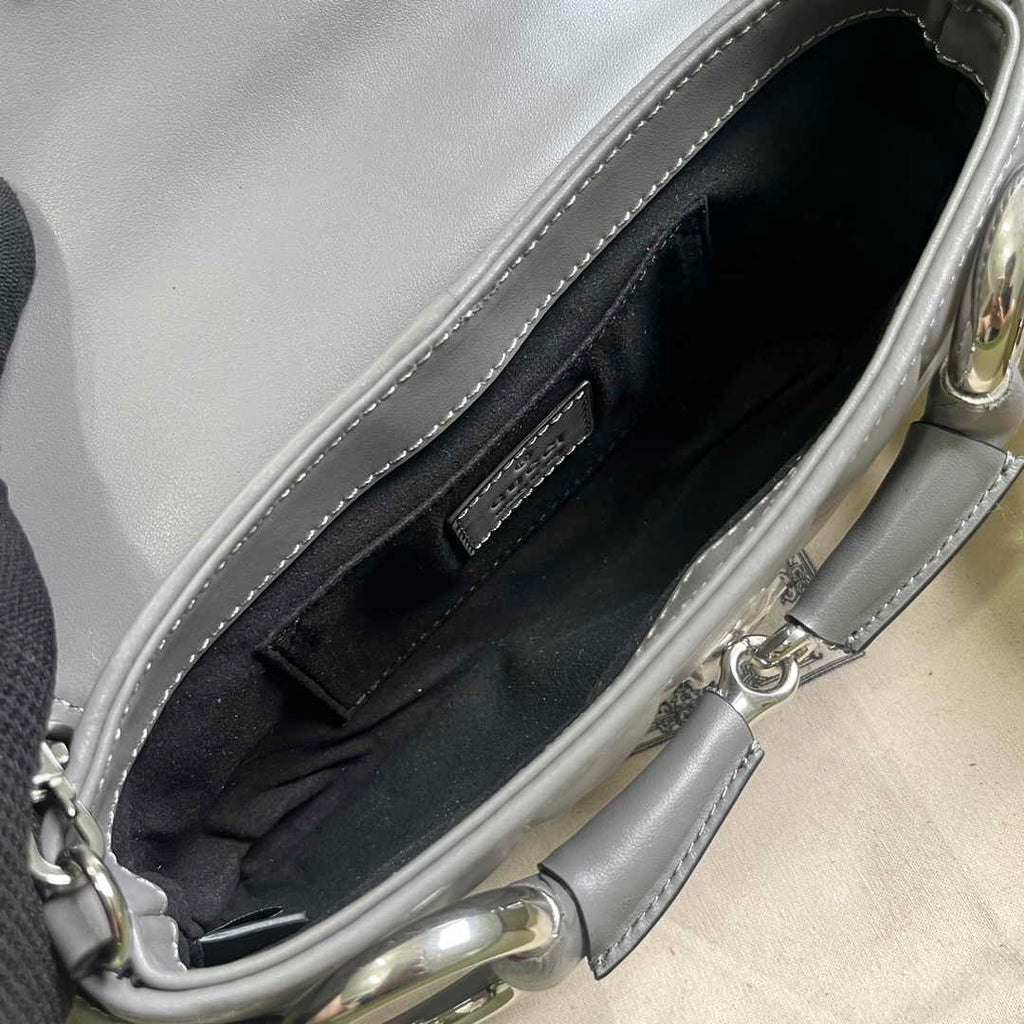 Gucci Horsebit Chain medium shoulder bag ‎764255 in Gray leather