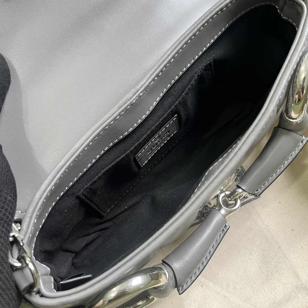 Gucci Horsebit Chain medium shoulder bag ‎764255 in Gray leather