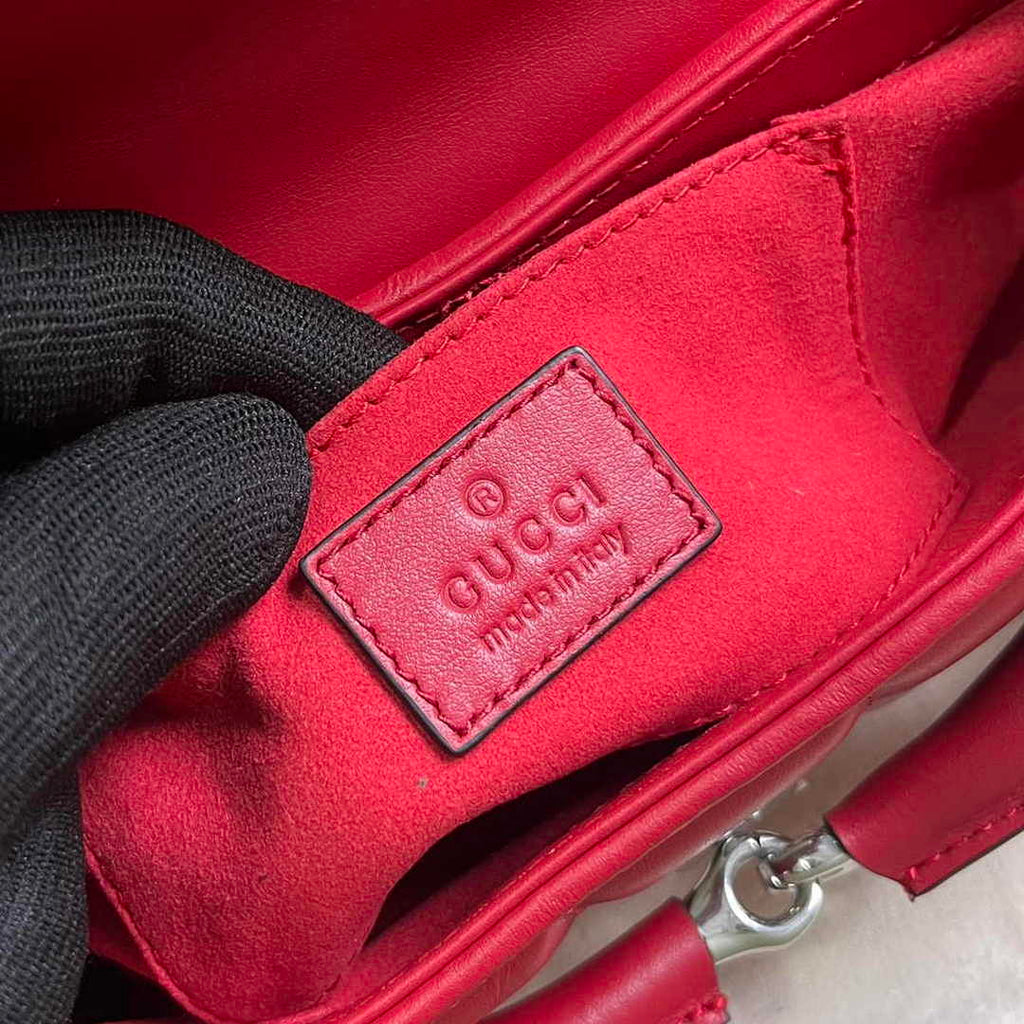 Gucci Horsebit Chain small shoulder bag ‎764339 in Red leather