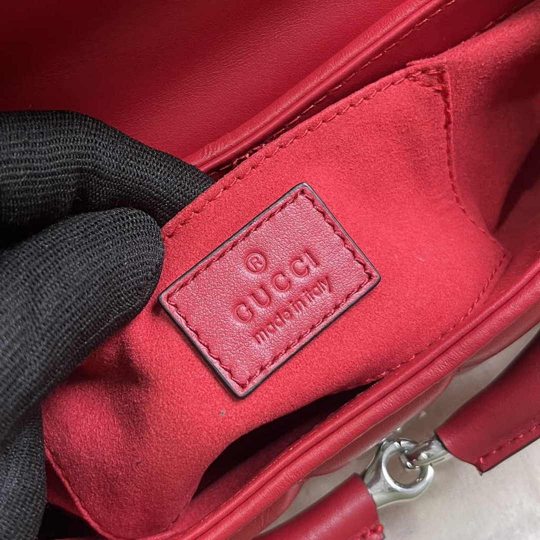 Gucci Horsebit Chain small shoulder bag ‎764339 in Red leather