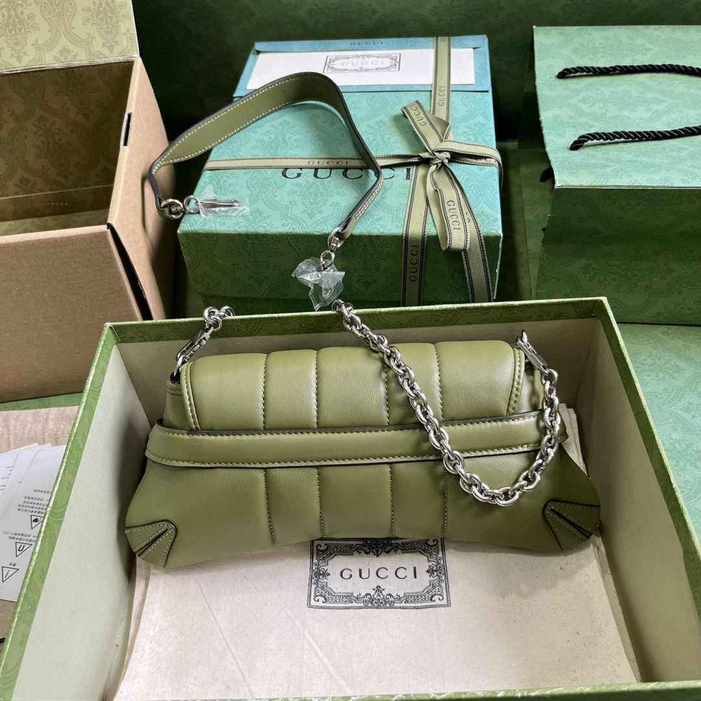 Gucci Horsebit Chain small shoulder bag ‎764339 in green leather
