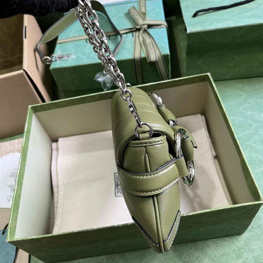 Gucci Horsebit Chain small shoulder bag ‎764339 in green leather