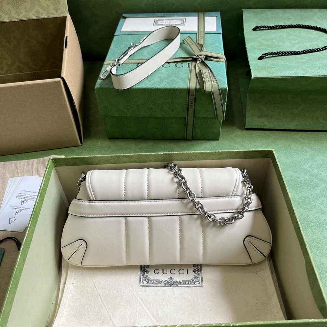 Gucci Horsebit Chain small shoulder bag ‎764339 in Beige leather