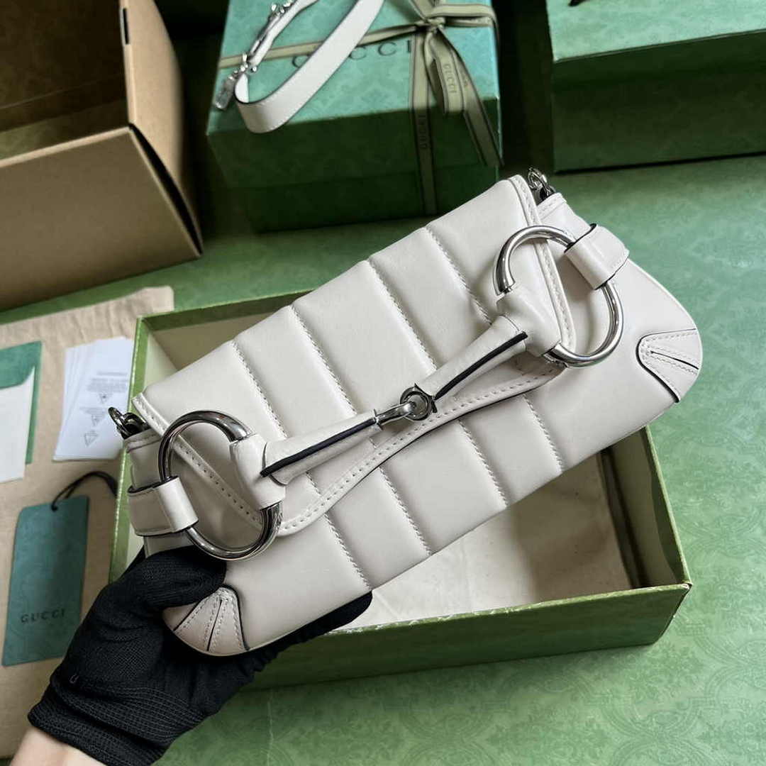 Gucci Horsebit Chain small shoulder bag ‎764339 in Beige leather