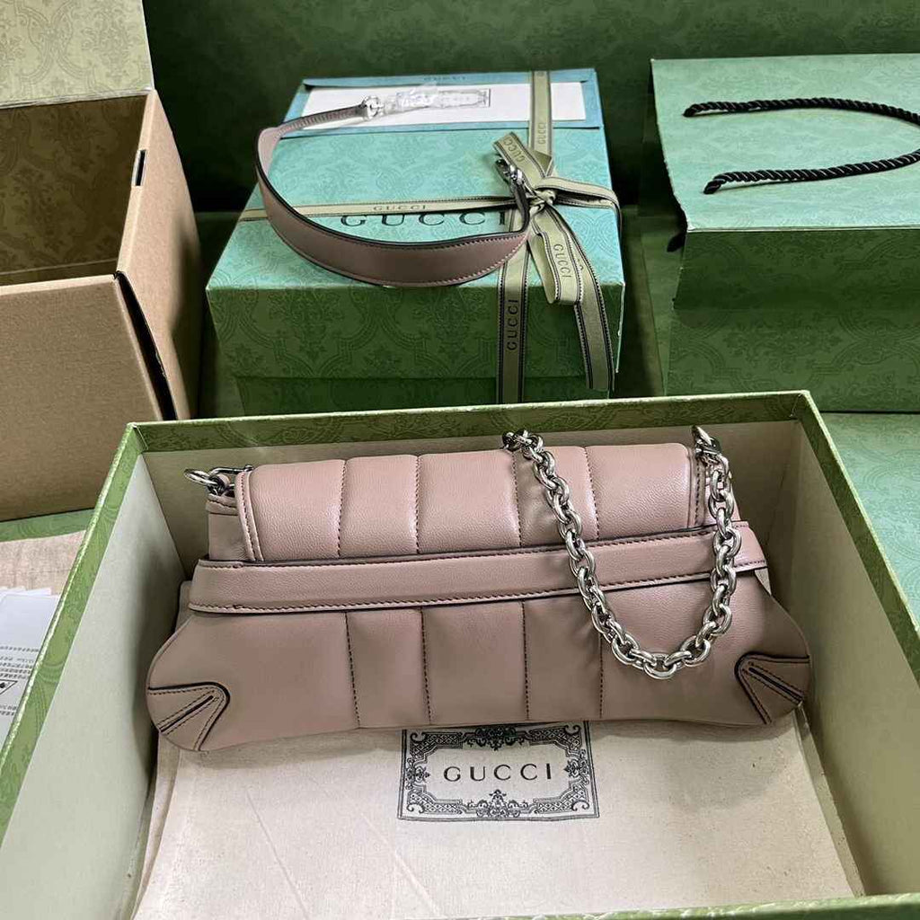 Gucci Horsebit Chain small shoulder bag ‎764339 in Light Pink leather