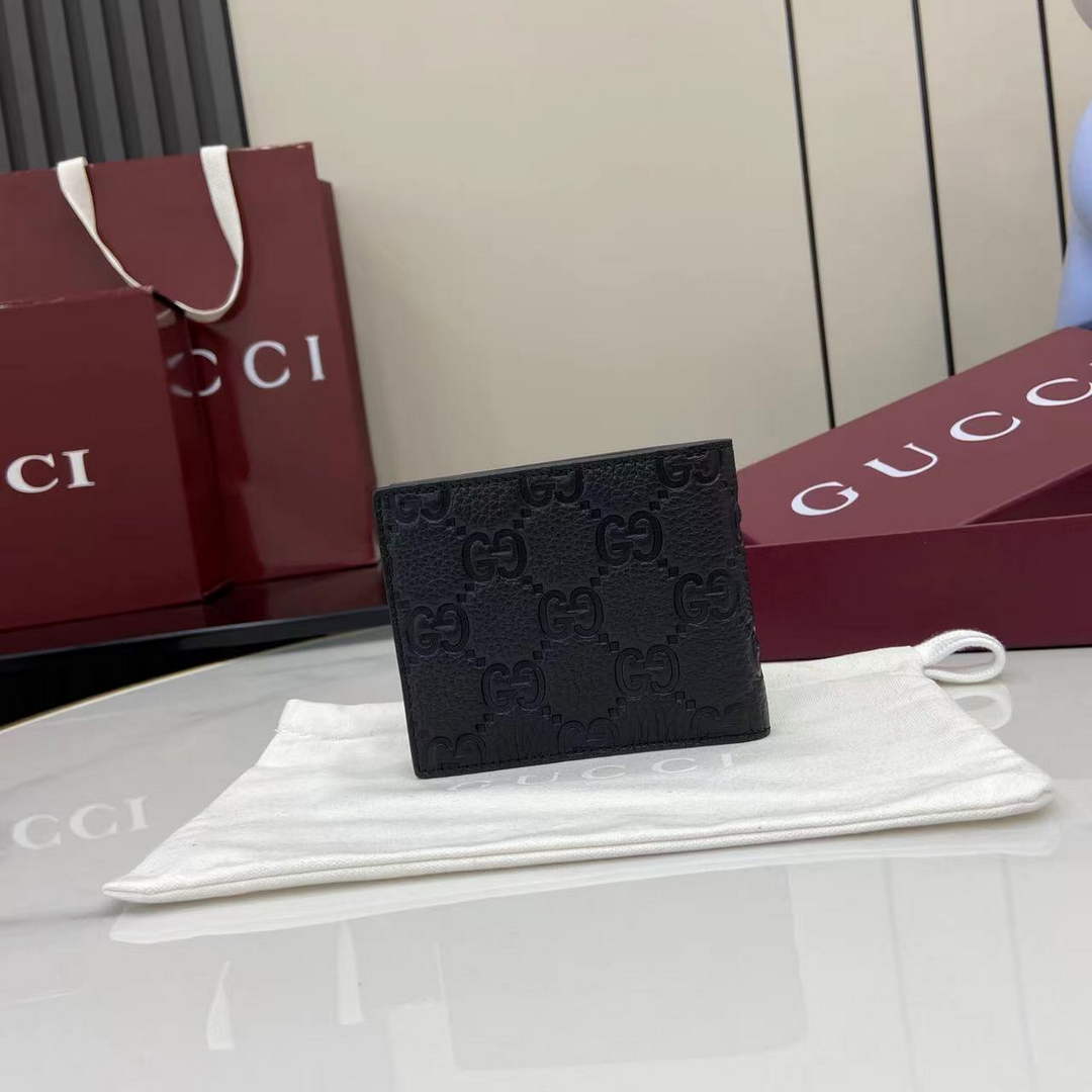 Gucci Imprint bi-fold wallet - Black GG Leather 835001