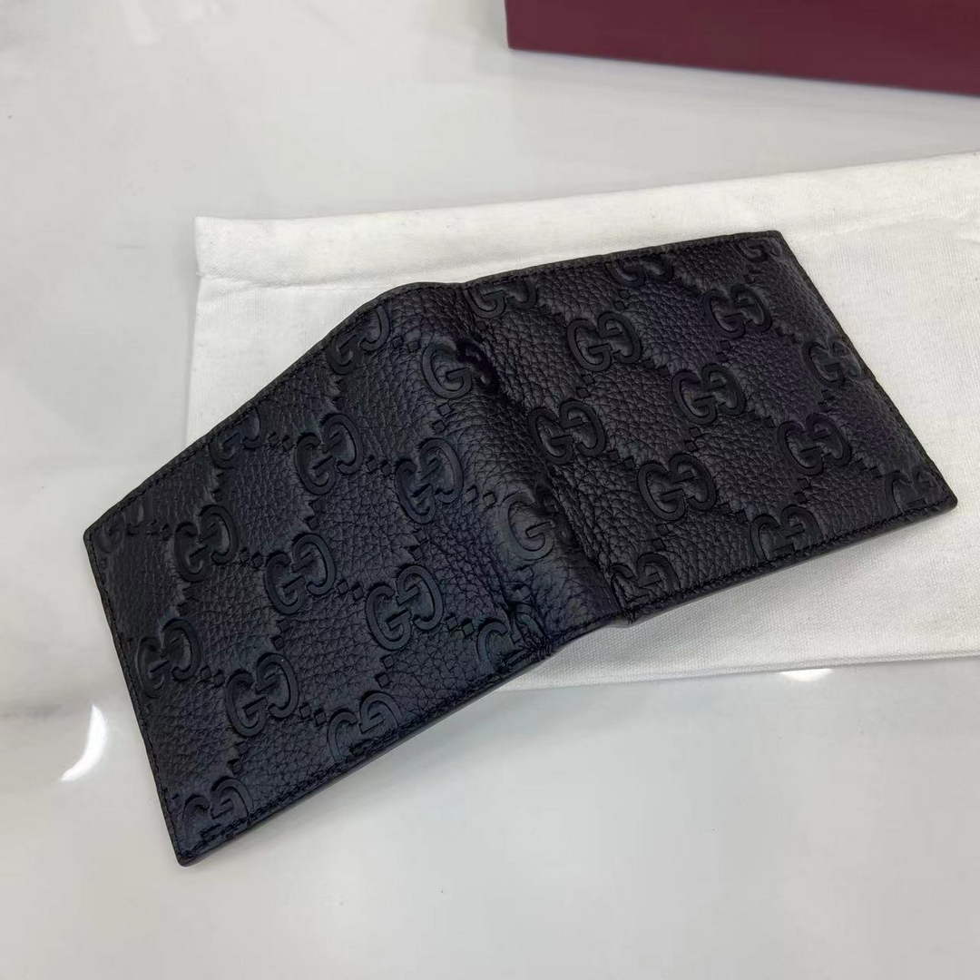 Gucci Imprint bi-fold wallet - Black GG Leather 835001