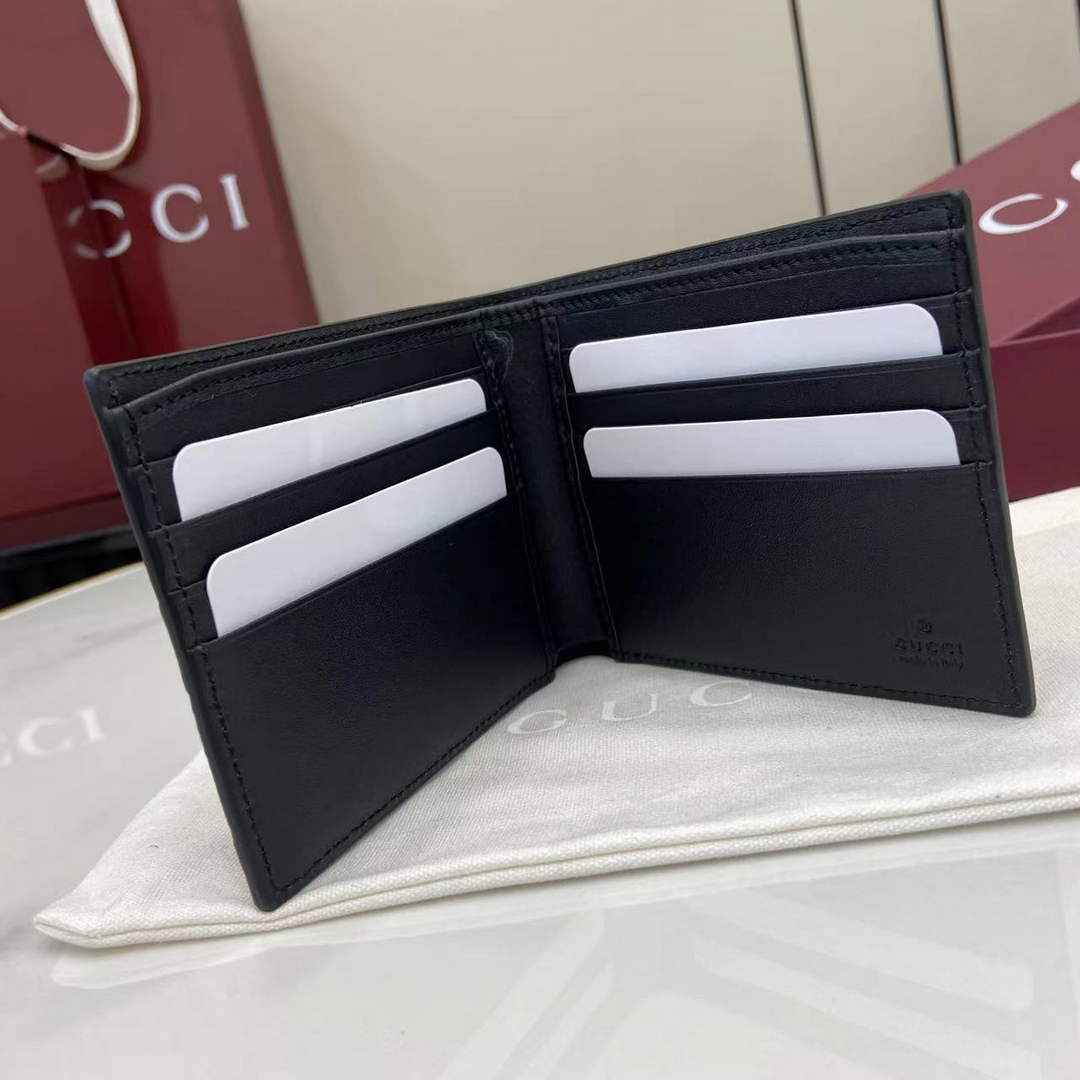 Gucci Imprint bi-fold wallet - Black GG Leather 835001