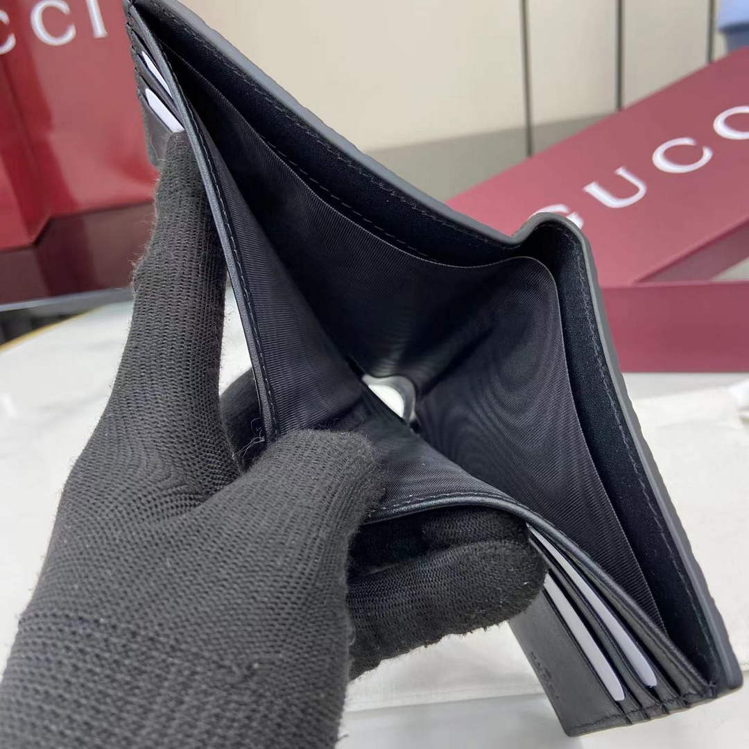 Gucci Imprint bi-fold wallet - Black GG Leather 835001