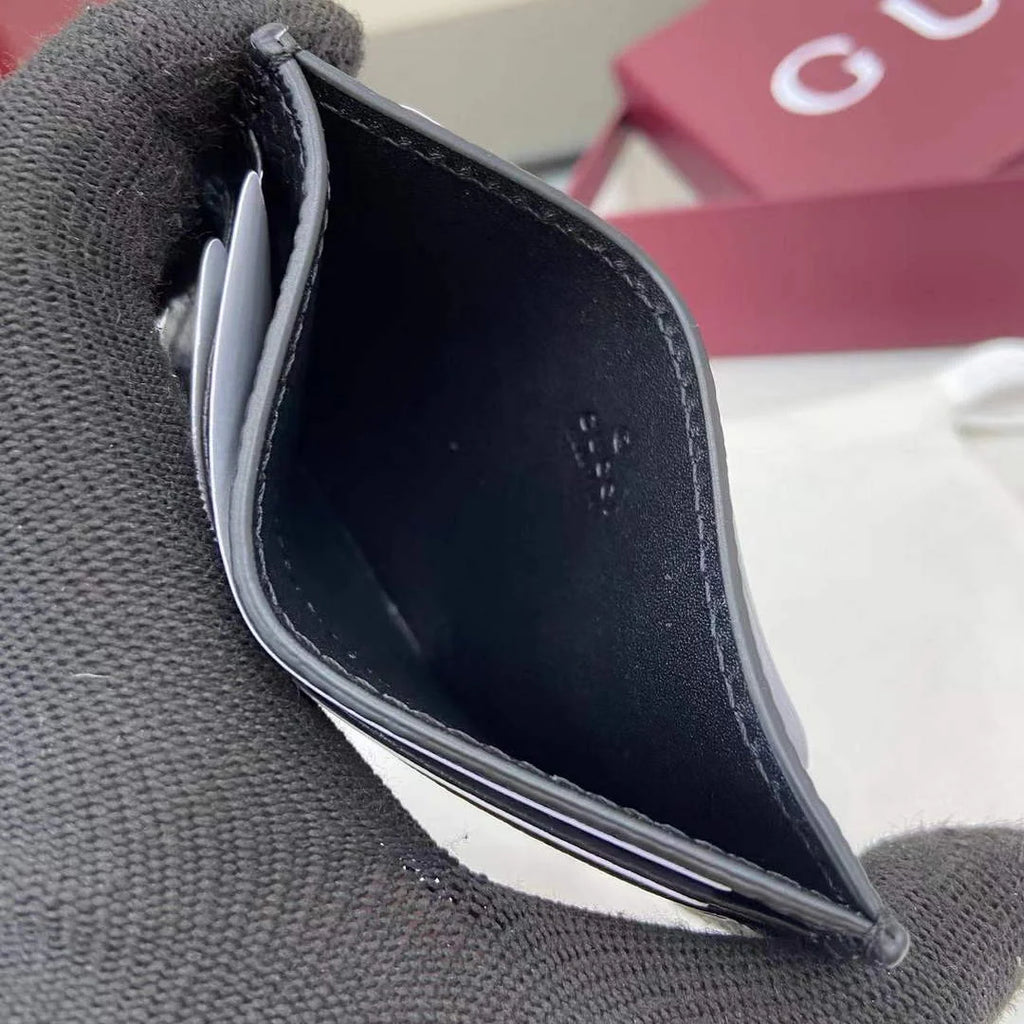 Gucci Imprint card case 835151 in black GG leather