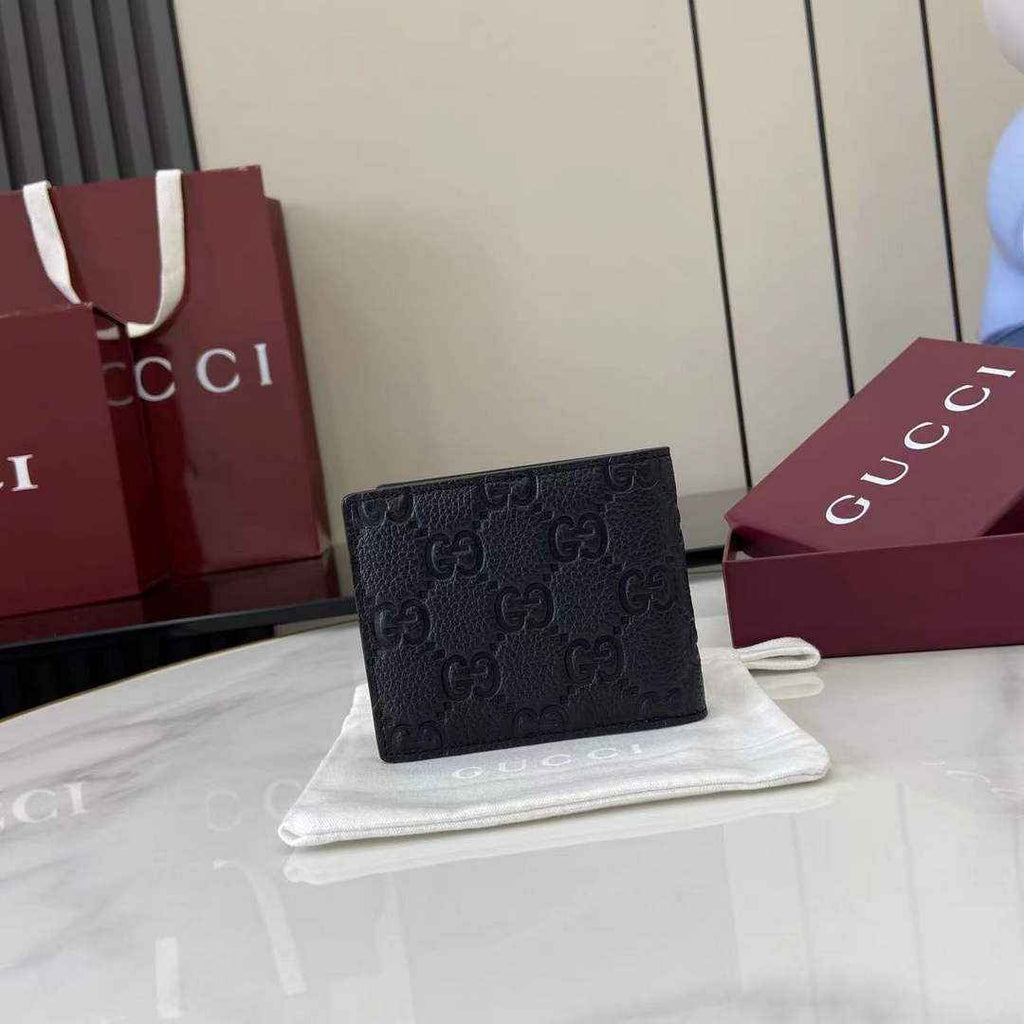 Gucci Imprint coin wallet - Black GG Leather 835002