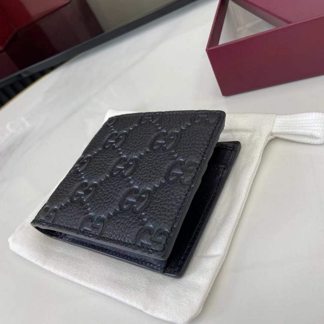 Gucci Imprint coin wallet - Black GG Leather 835002