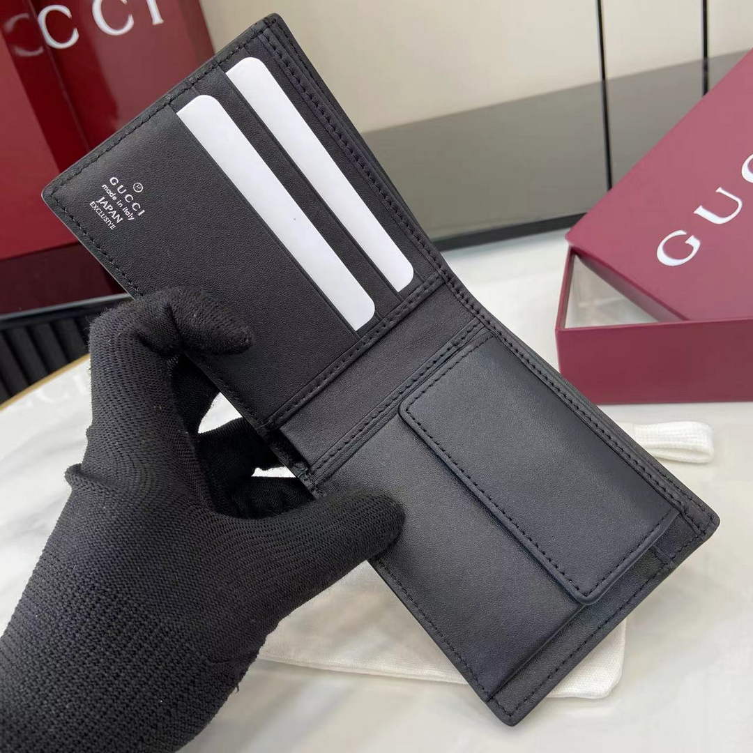 Gucci Imprint coin wallet - Black GG Leather 835002