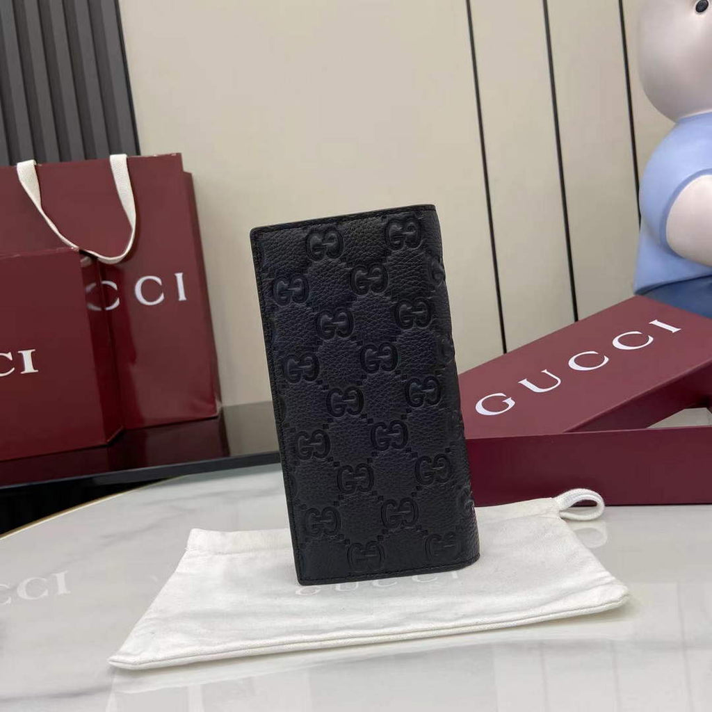 Gucci Imprint long wallet - Black GG Leather 835014