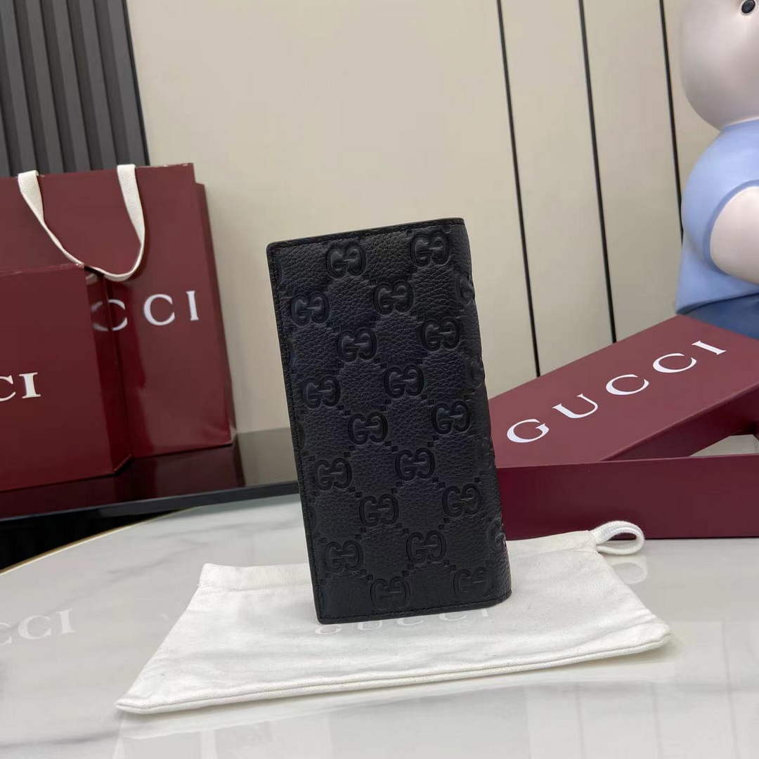 Gucci Imprint long wallet - Black GG Leather 835014
