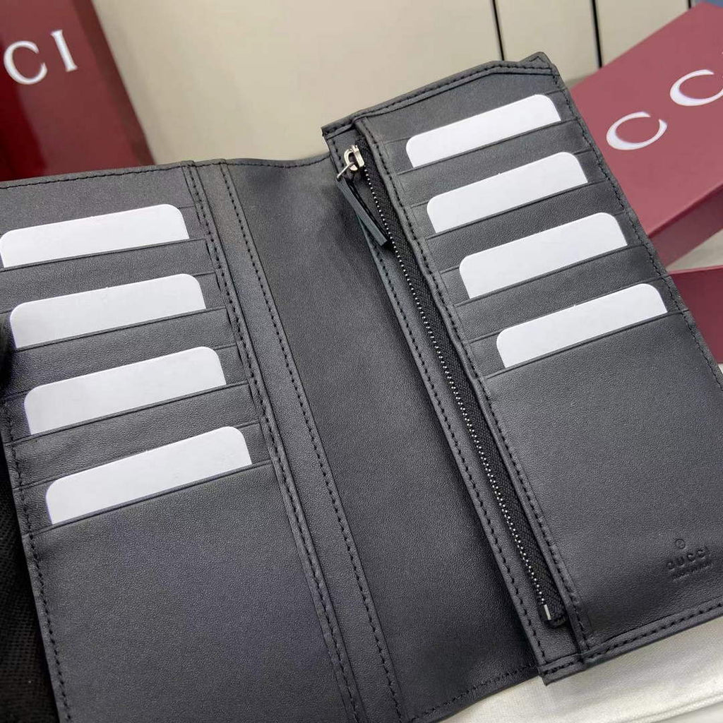 Gucci Imprint long wallet - Black GG Leather 835014