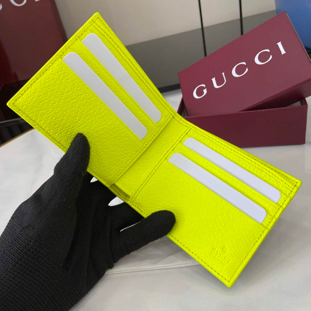 Gucci Acid green interior GG bi-fold wallet 768243