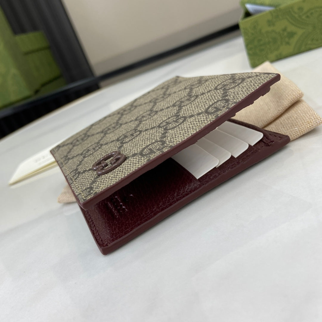 Gucci Wine Red interior GG bi-fold wallet 768243