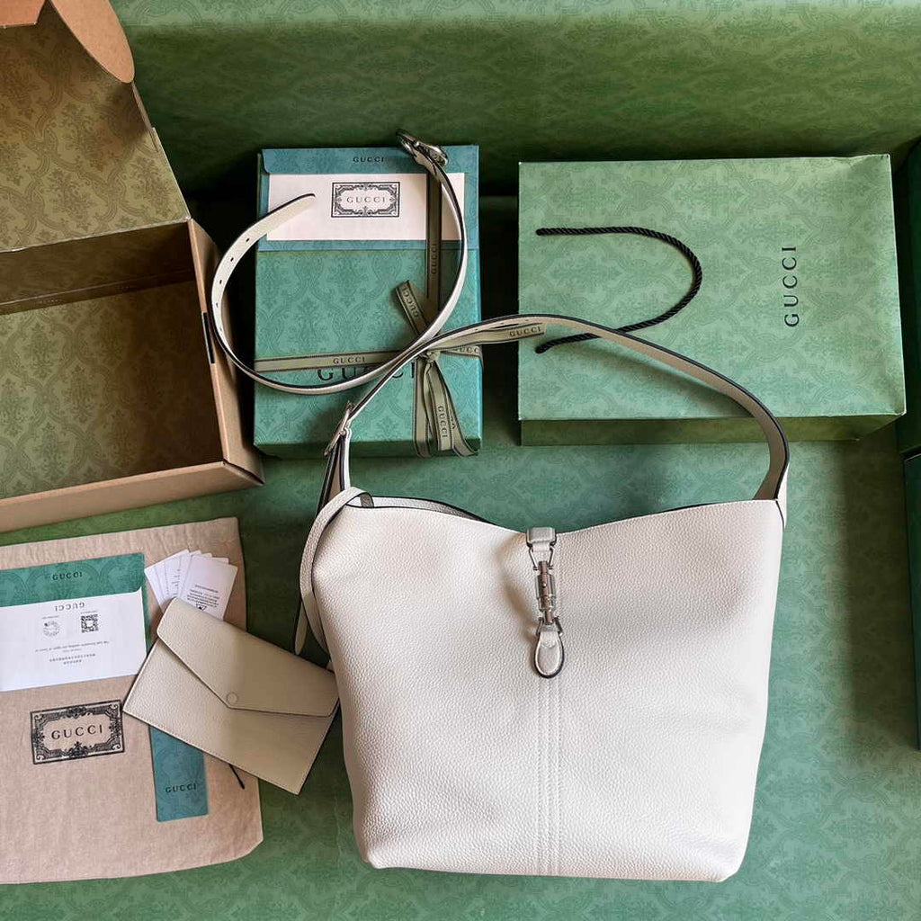 Gucci Jackie 1961 small crossbody bag 763103 in beige leather