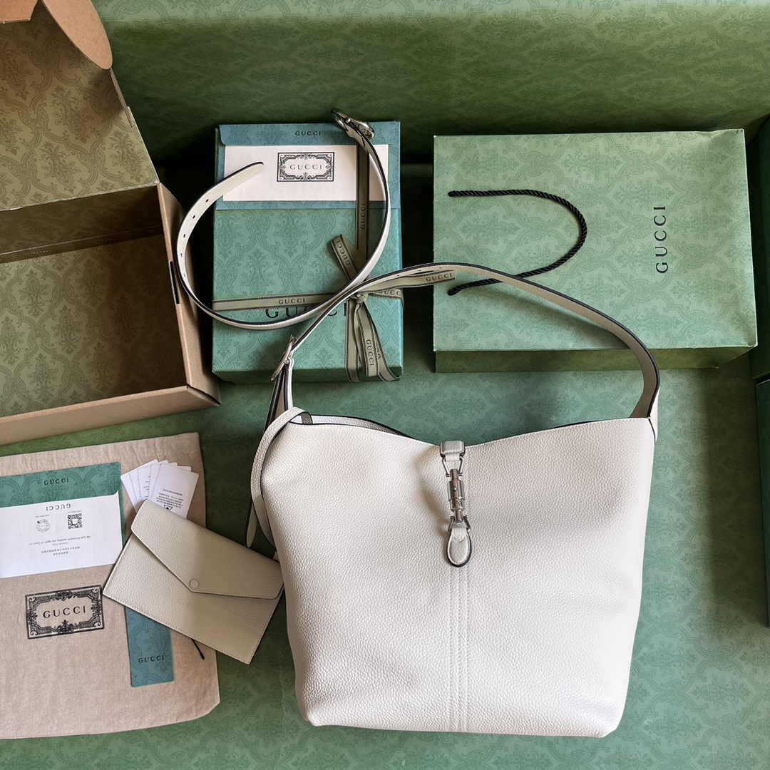 Gucci Jackie 1961 small crossbody bag 763103 in beige leather