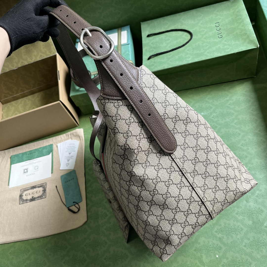 Gucci Jackie 1961 small crossbody bag 763103 Beige and ebony GG Supreme