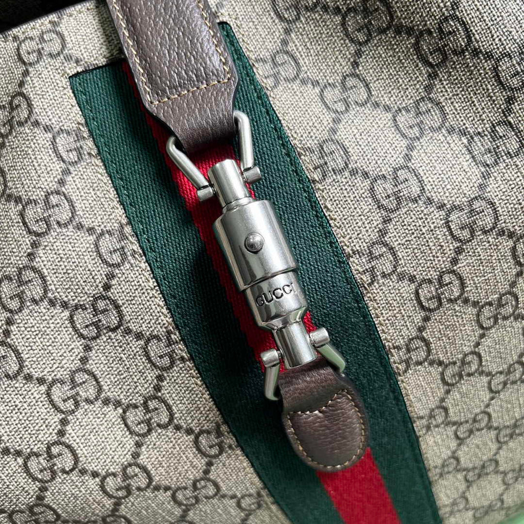 Gucci Jackie 1961 small crossbody bag 763103 Beige and ebony GG Supreme