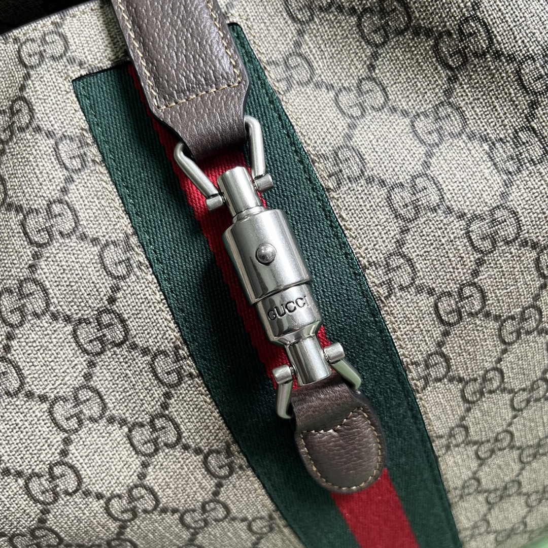 Gucci Jackie 1961 small crossbody bag 763103 Beige and ebony GG Supreme