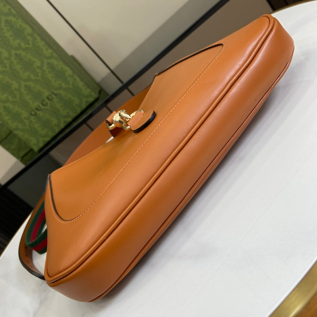 Gucci Jackie small shoulder bag in tan leather 782849