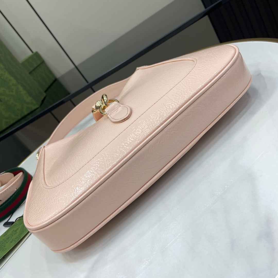 Gucci Jackie small shoulder bag in light pink patent leather 782849