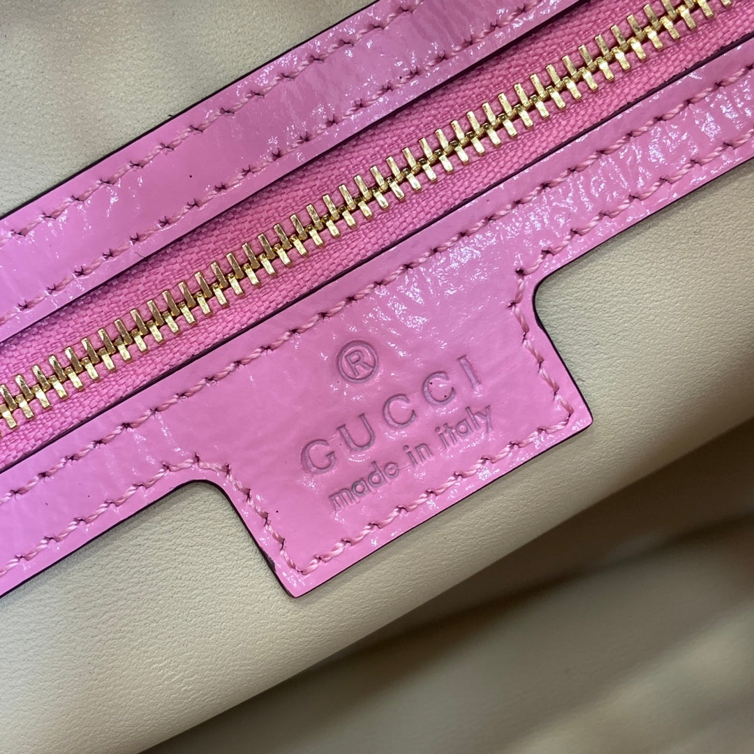 Gucci Jackie small shoulder bag in pink patent leather 782849