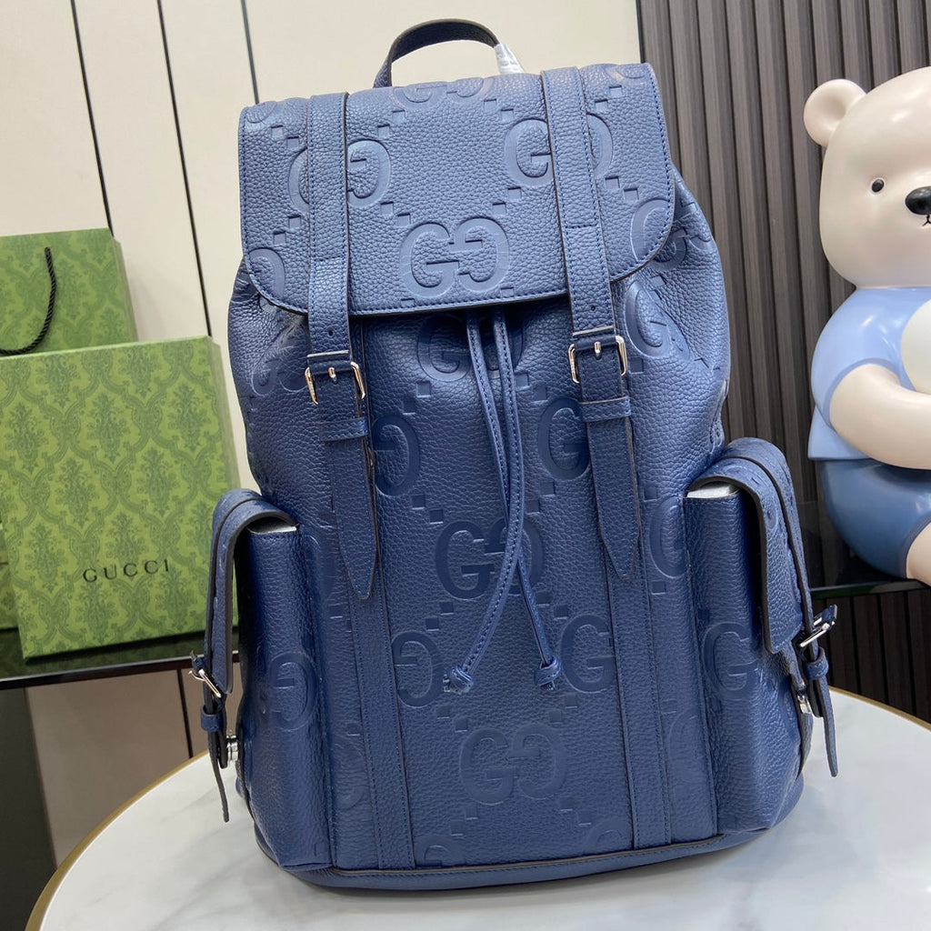 Gucci Jumbo GG backpack 625770 in Blue leather